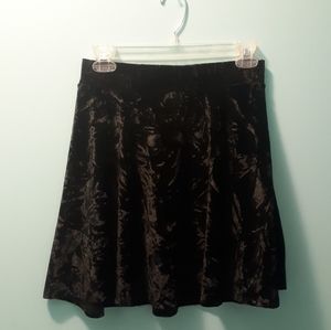 Crushed Velvet Circle Skater Skirt